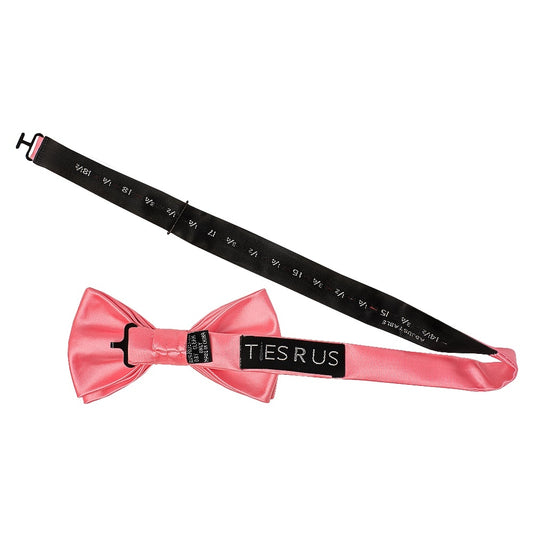 Plain Light Coral Pink Handmade Mens Bow Tie 2
