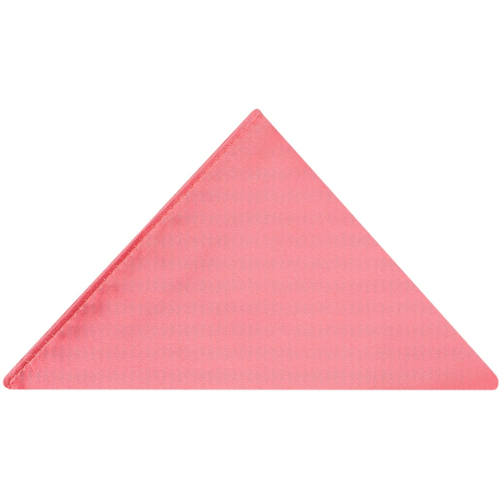 Plain Light Coral Pink Satin Classic Mens Tie And Pocket Square Set 6