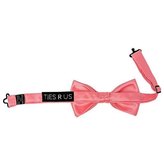 Pre Tied Light Coral Pink Satin Boys Bow Tie Age 4 7 2