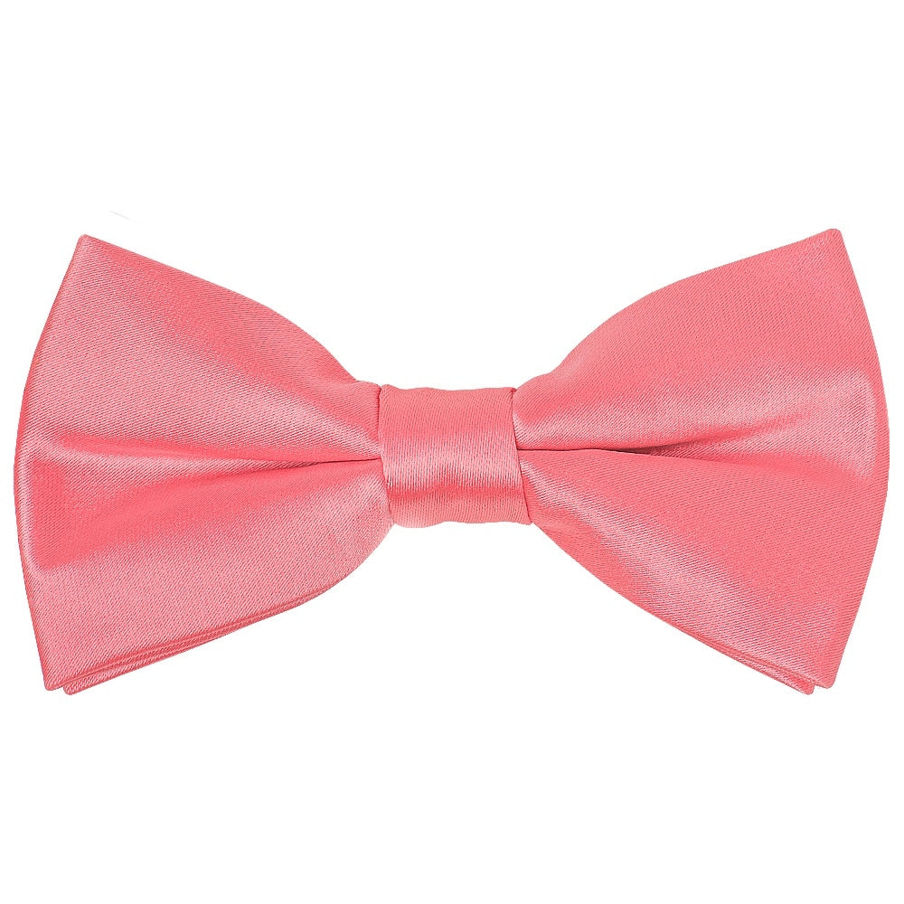 Pre Tied Light Coral Pink Satin Boys Bow Tie Age 8 11 1