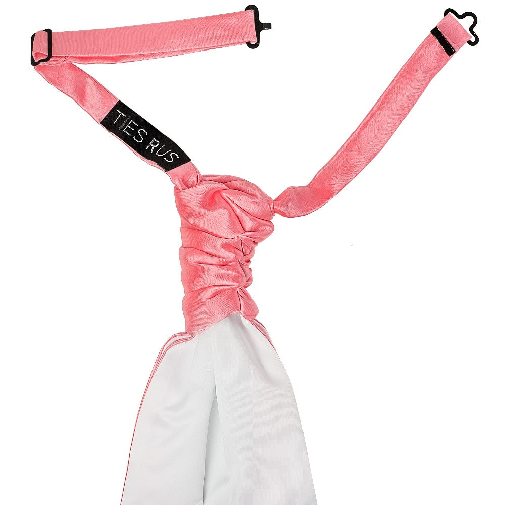 Plain Light Coral Pink Satin Mens Cravat Tie 2