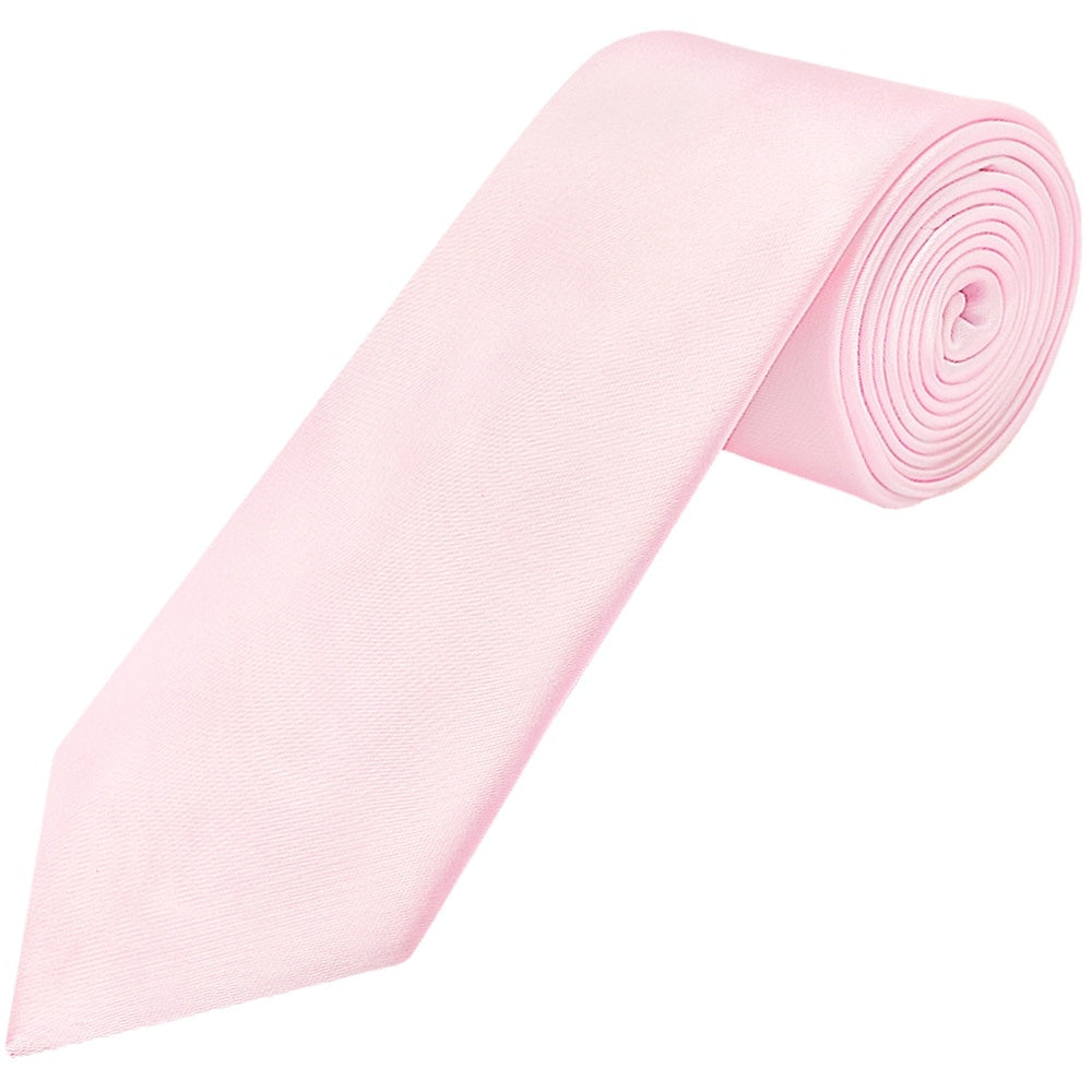 Plain Blush Pink Satin Classic Mens Tie