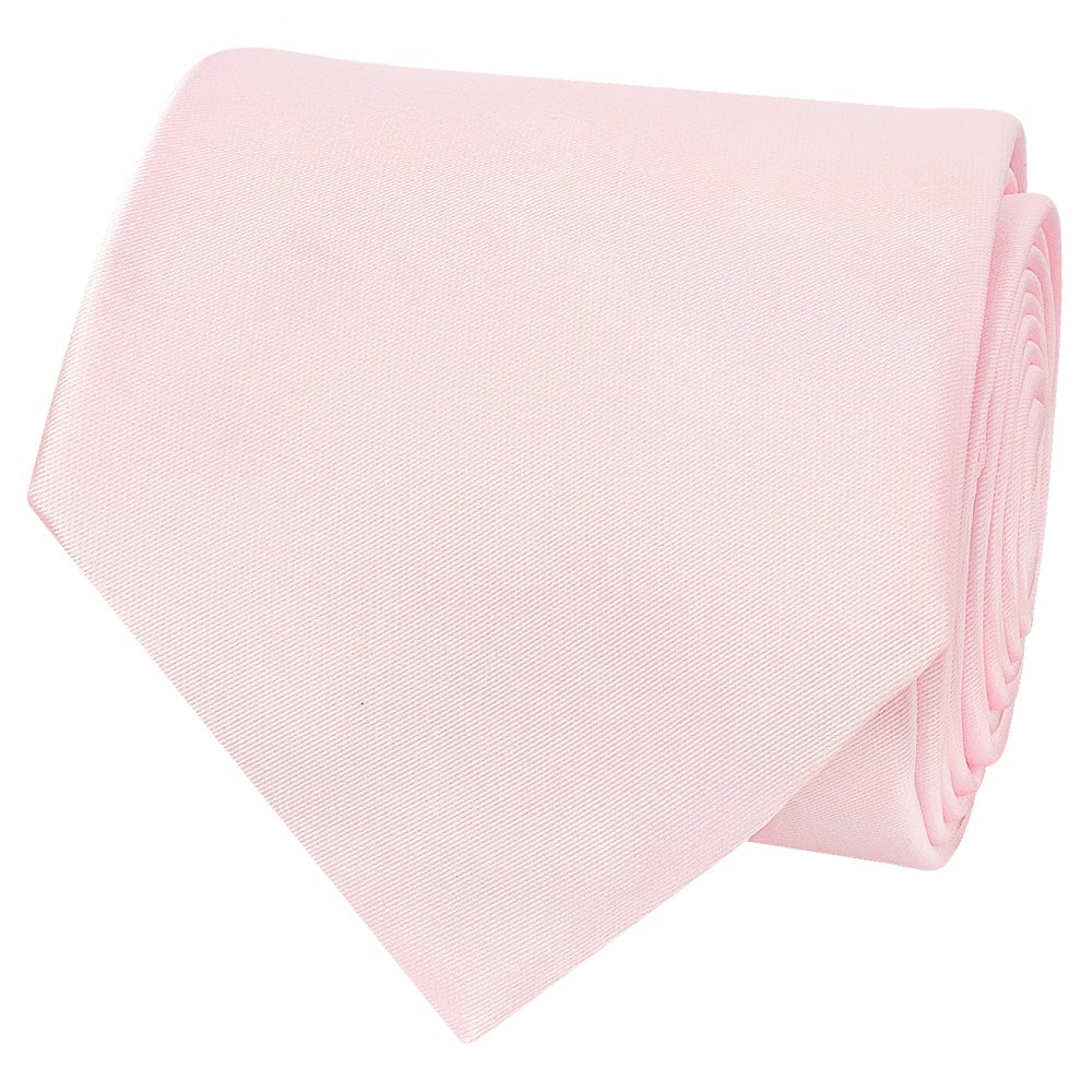 Plain Blush Pink Satin Classic Mens Tie 3