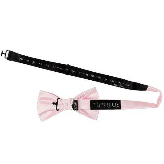 Plain Blush Pink Handmade Mens Bow Tie 2