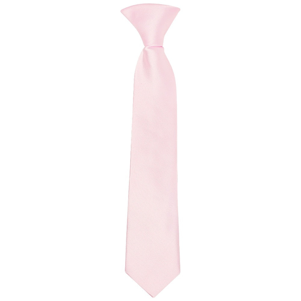 Pre Tied Blush Pink Satin Boys Tie Age 4-7