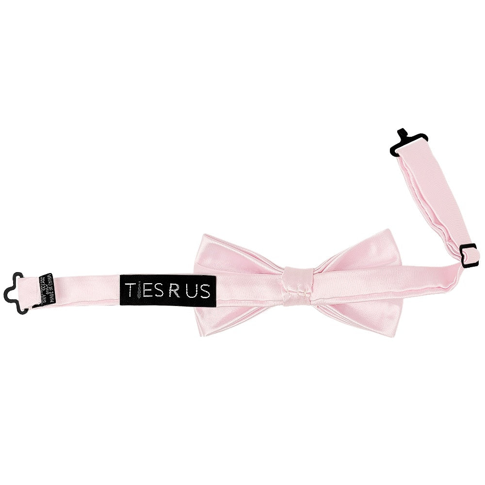 Pre Tied Blush Pink Satin Boys Bow Tie Age 4-7