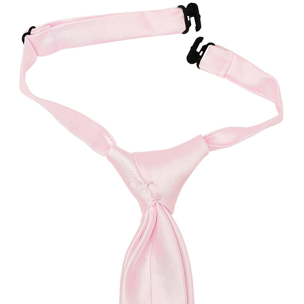 Pre Tied Blush Pink Satin Boys Tie And Pocket Square Set Age 4 7 3