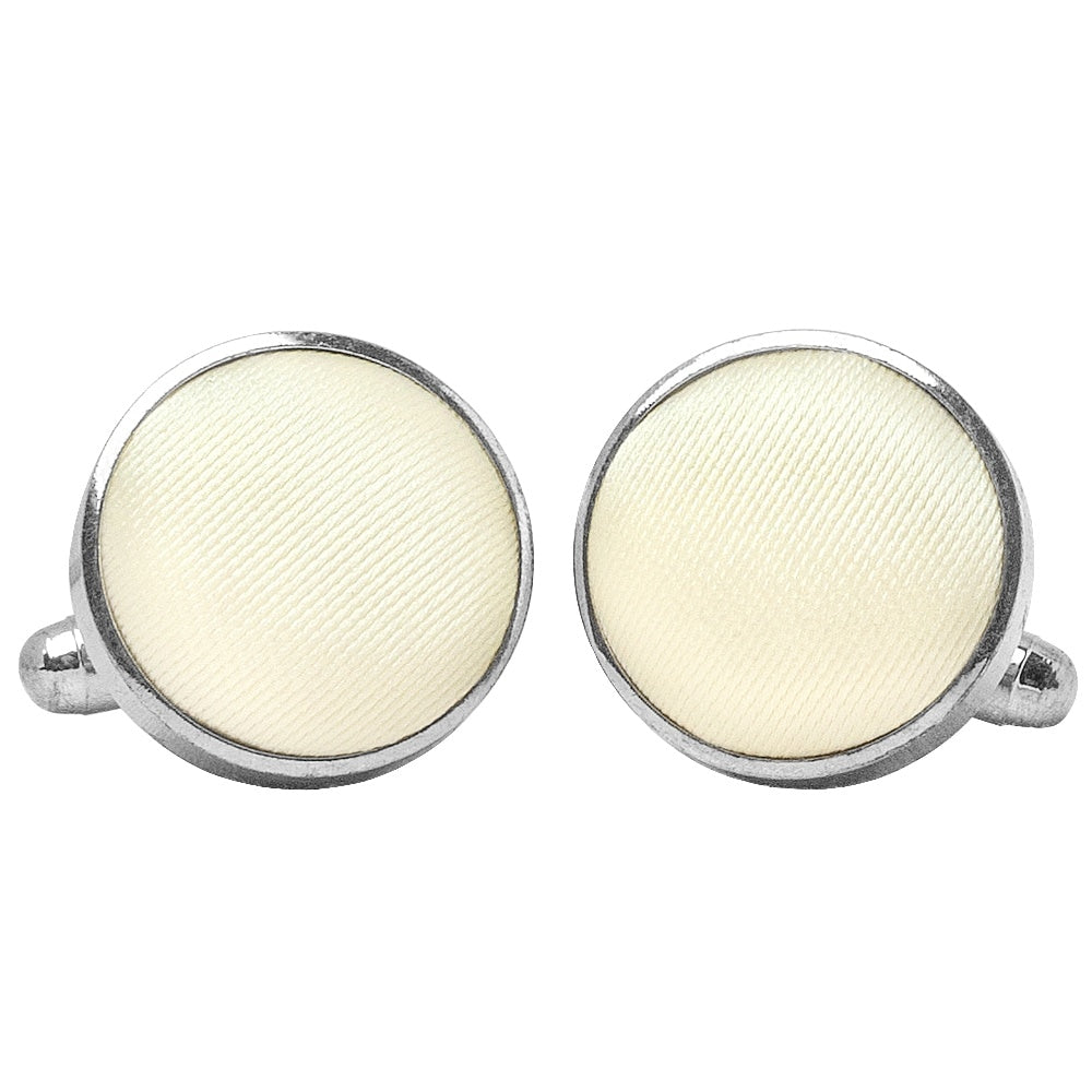 Plain Off White Cufflinks 1