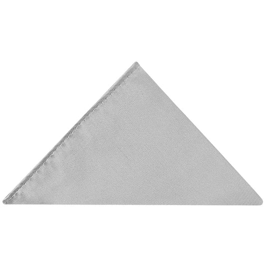 Plain Silver Pocket Square 1