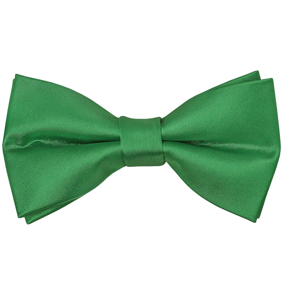 Pre Tied Emerald Green Satin Boys Bow Tie Age 8 11 1