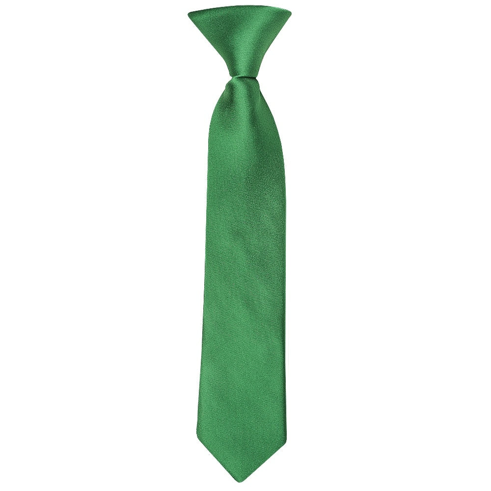 Pre Tied Emerald Green Satin Boys Tie Age 4 7 1
