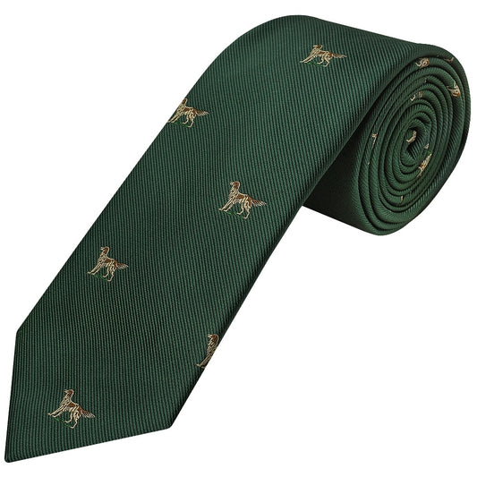 Bottle Green Dog Head Classic Mens Tie 1