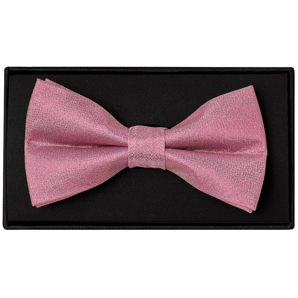 Plain Dusty Pink Silk Mens Bow Tie 1