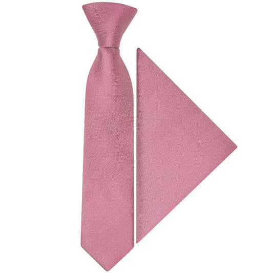 Pre Tied Dusty Pink Silk Boys Tie And Pocket Square Set Age 4 7 1