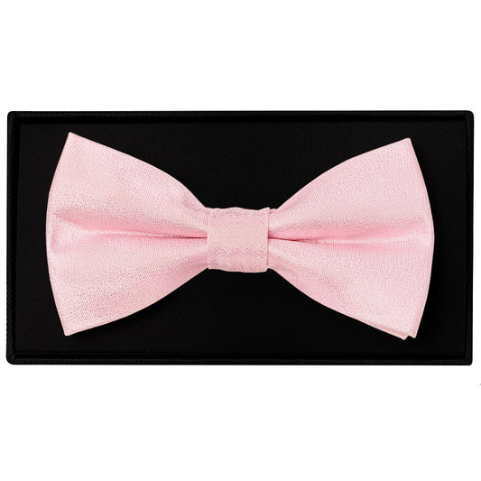Plain Blush Pink Silk Mens Bow Tie 1