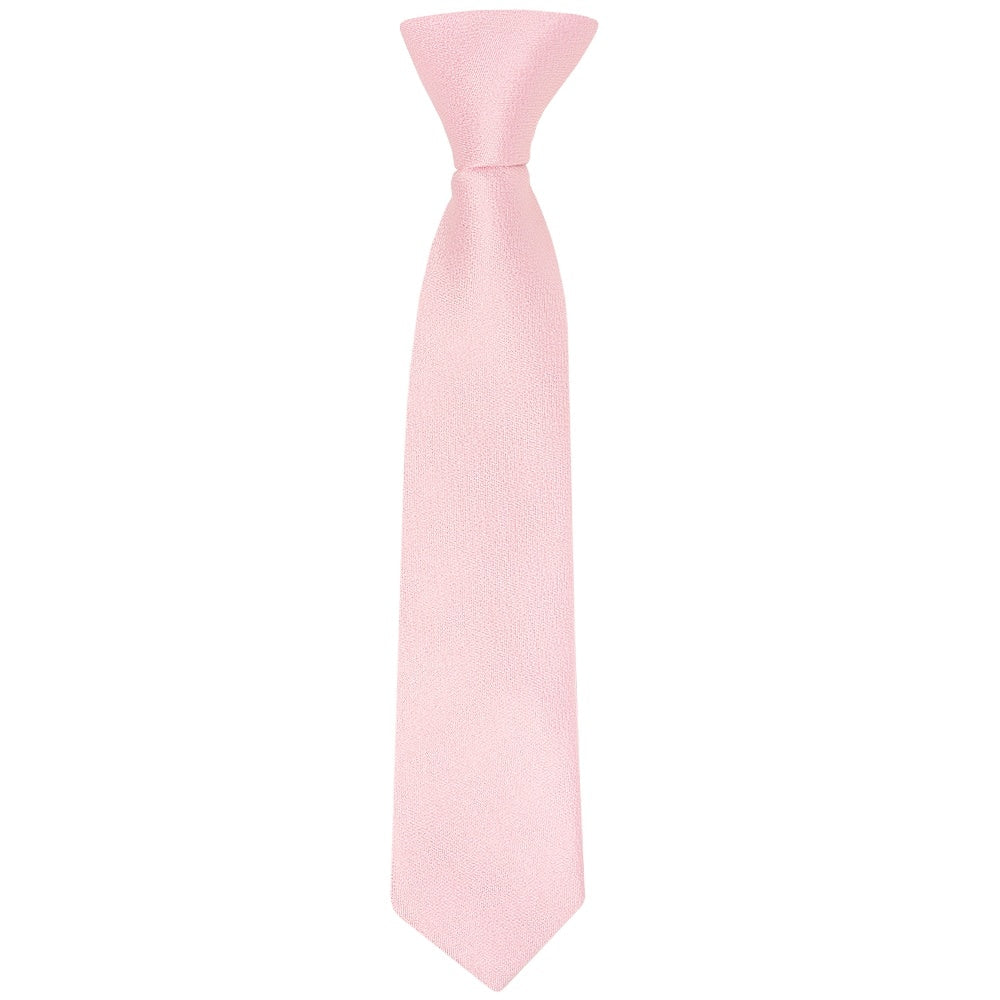 Pre Tied Blush Pink Silk Boys Tie Age 4 7 1