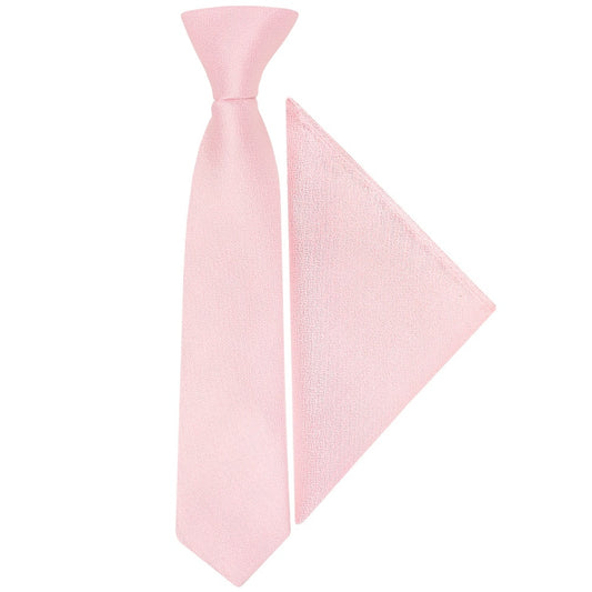 Pre Tied Blush Pink Silk Boys Tie And Pocket Square Set Age 4 7 1