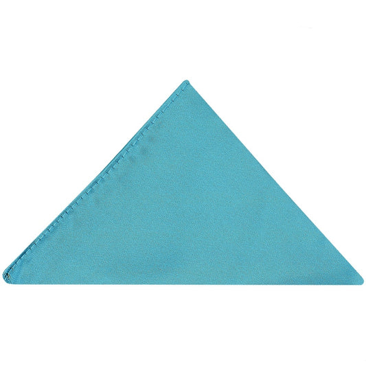 Plain Turquoise Satin Pocket Square 1
