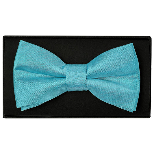 Turquoise Handmade Mens Bow Tie And Pocket Square Set 2