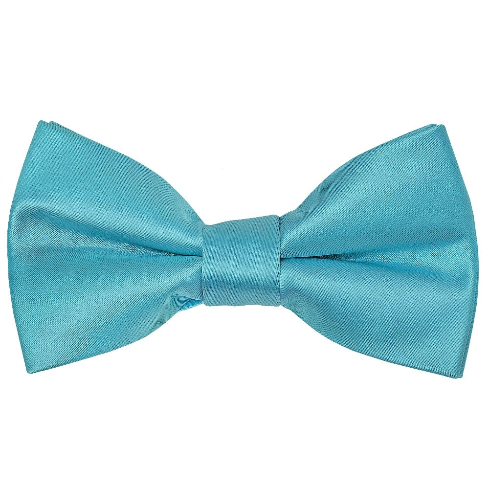 Pre Tied Turquoise Satin Boys Bow Tie Age 4 7 1