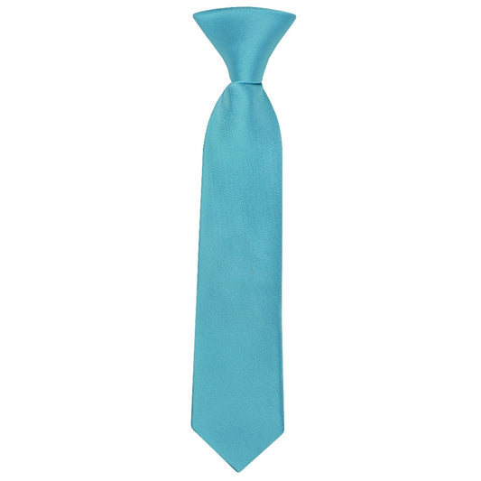 Pre Tied Turquoise Satin Boys Tie Age 4 7 1