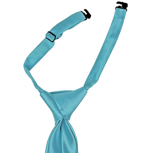 Pre Tied Turquoise Satin Boys Tie Age 4 7 2