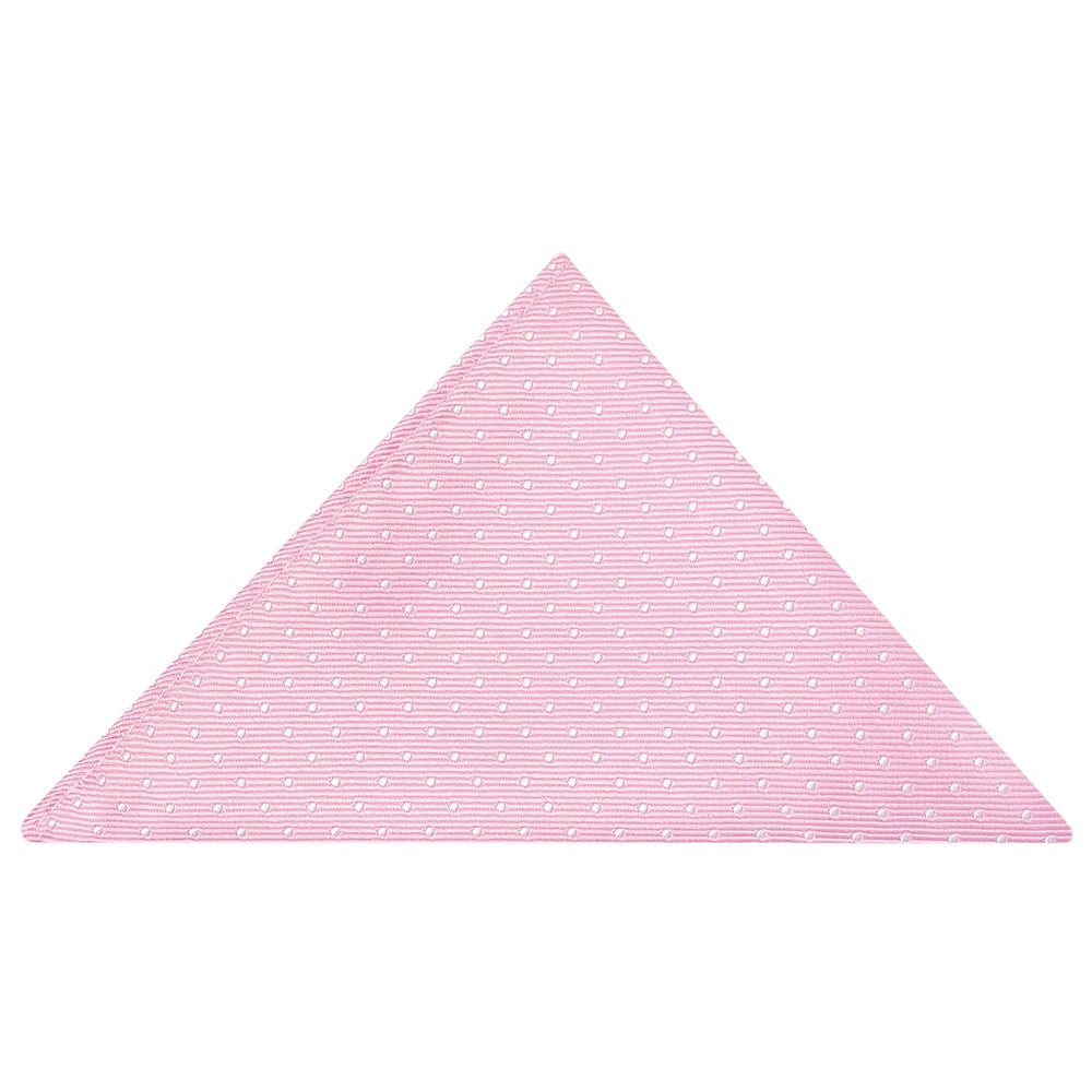 Pink And White Polka Dot Skinny Mens Tie Pocket Square Set 5