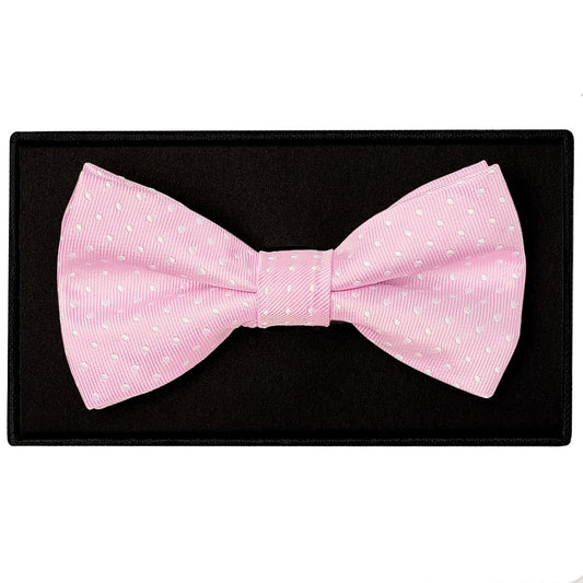 Handmade Pink And White Polka Dot Mens Bow Tie 1