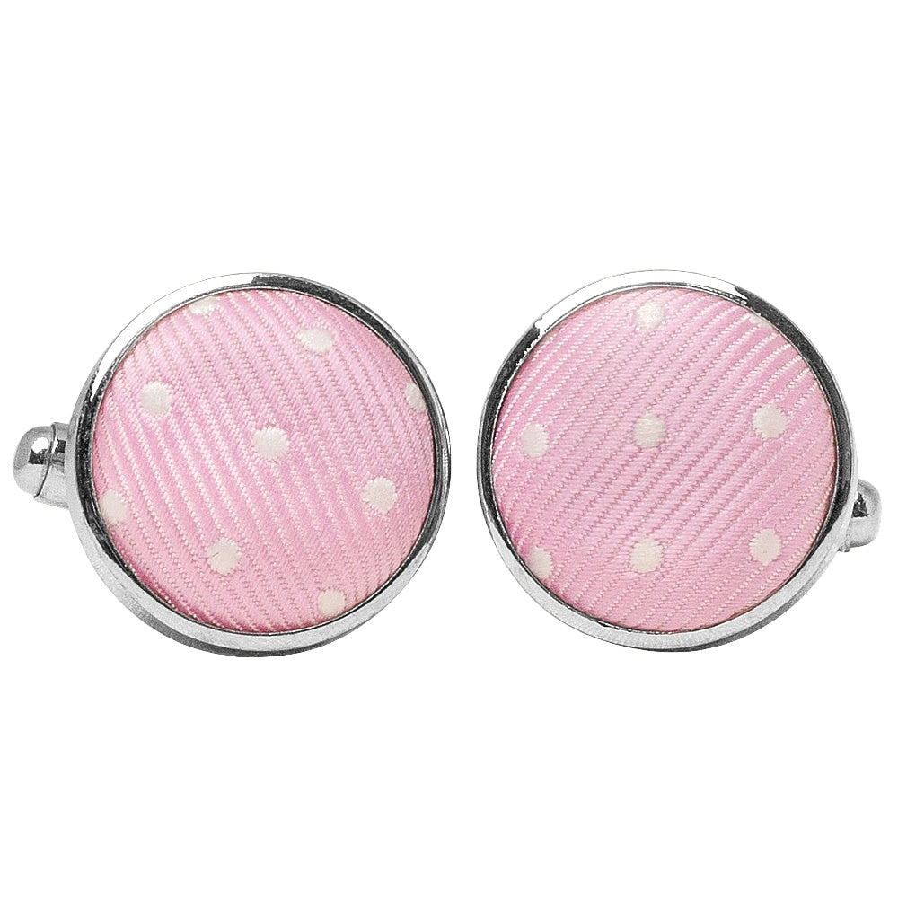 Pink Polka Dot Cufflinks 1