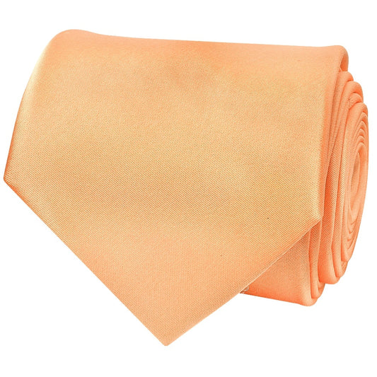 Plain Peach Satin Classic Mens Tie