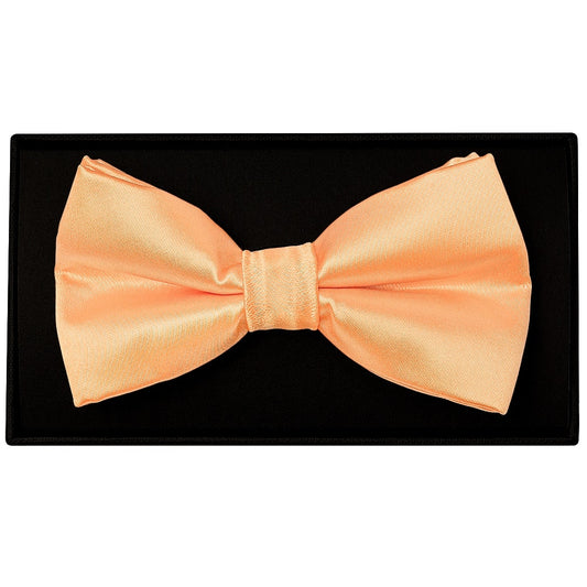 Plain Peach Handmade Mens Bow Tie 1