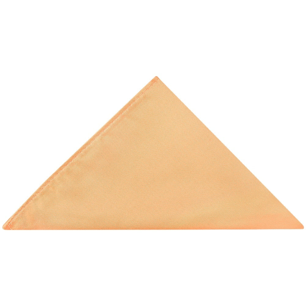 Plain Peach Satin Skinny Mens Tie And Pocket Square Set 5