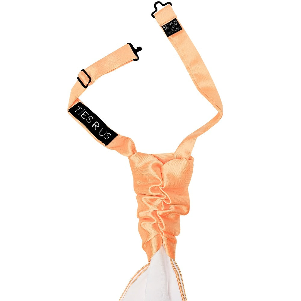 Plain Peach Satin Mens Cravat Tie 2
