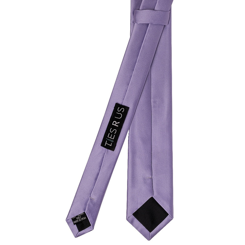 Lavender Satin Skinny Mens Tie 3