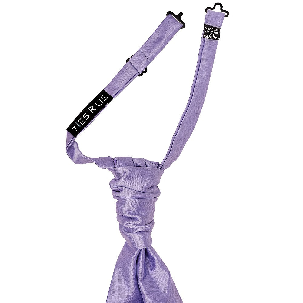 Lavender Satin Mens Cravat Tie And Pocket Square Set 3