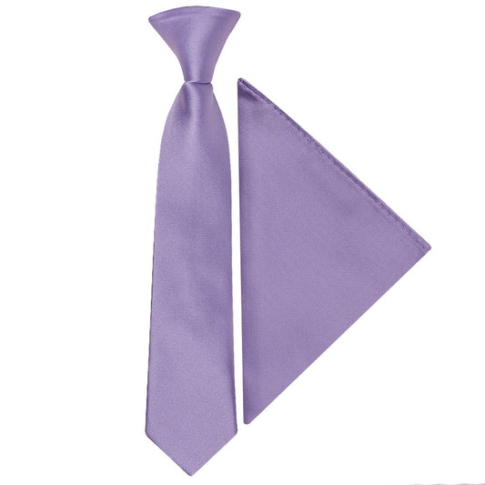 Pre Tied Lavender Satin Boys Tie And Pocket Square Set Age 4 7 1