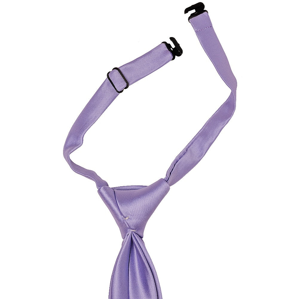 Pre Tied Lavender Satin Boys Tie And Pocket Square Set Age 4 7 3