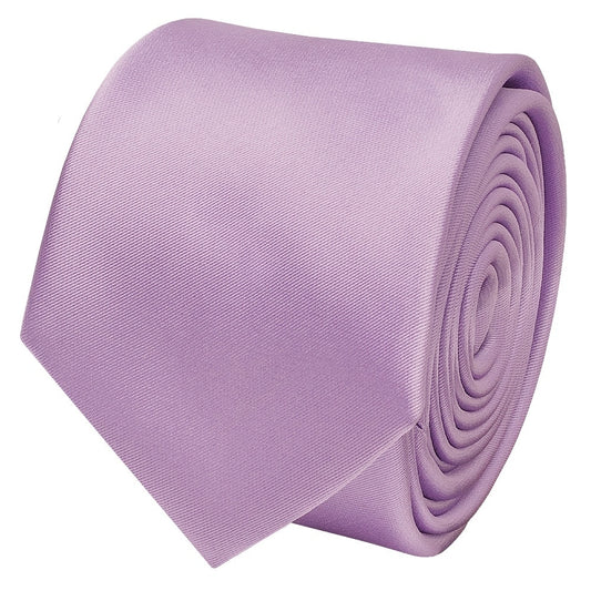 Plain Lilac Satin Skinny Mens Tie 2