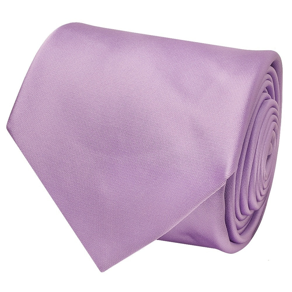 Plain Lilac Satin Classic Mens Tie And Pocket Square Set 4