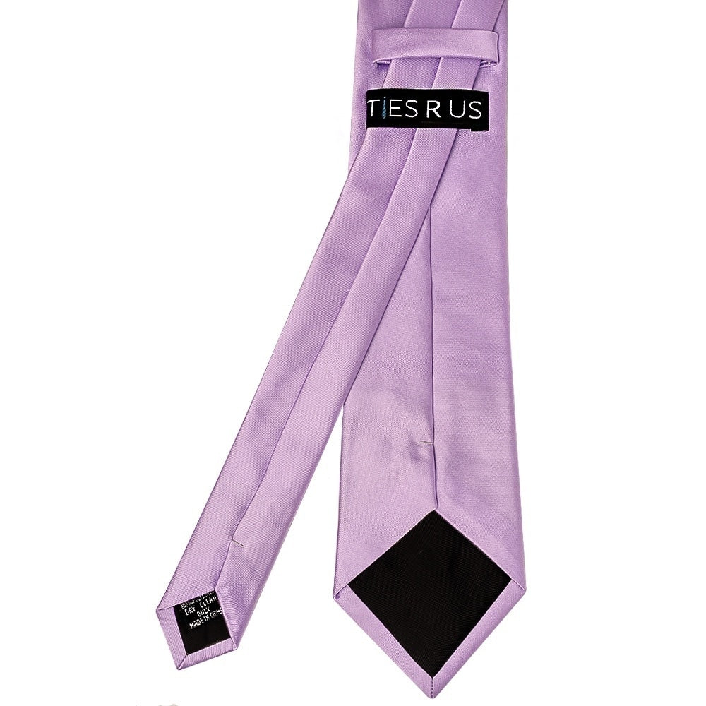 Plain Lilac Satin Classic Mens Tie And Pocket Square Set 5