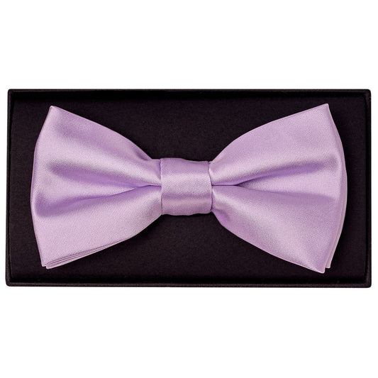 Plain Lilac Hand Made Mens Bow Tie And Pocket Square Set 2