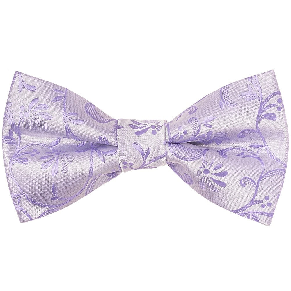 Pre Tied Lavender Floral Boys Bow Tie Age 8 11 1