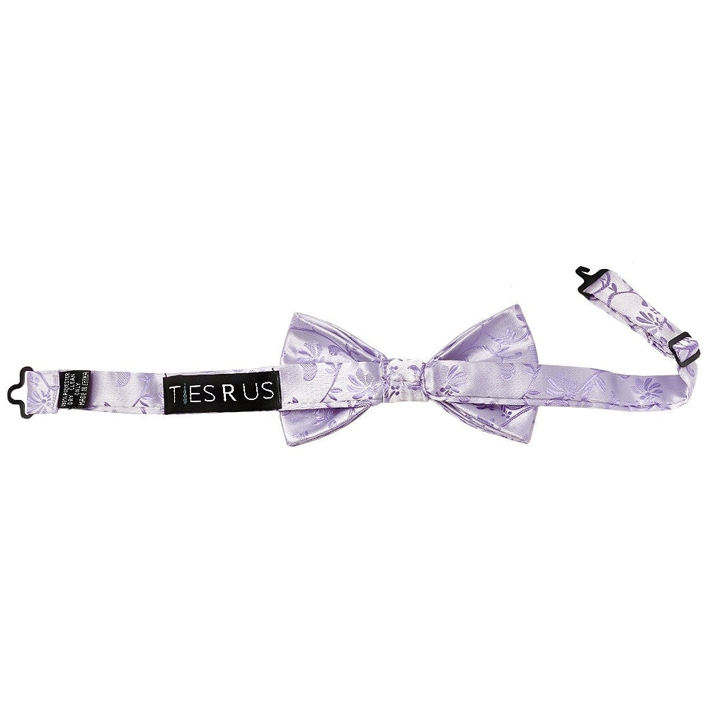 Pre Tied Lavender Floral Boys Bow Tie Age 8 11 2