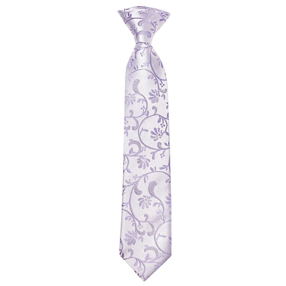 Pre Tied Lavender Floral Boys Tie Age 4 7 1