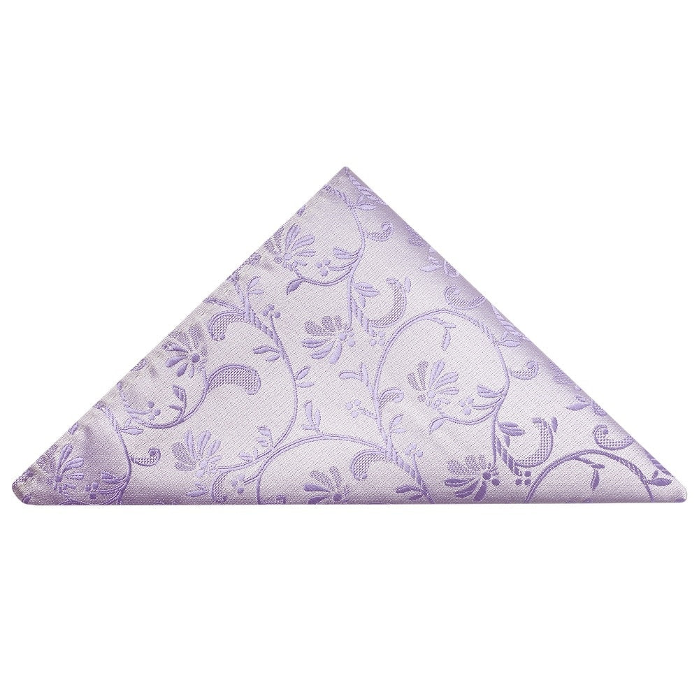 Lavender Floral Skinny Mens Tie And Pocket Square Set 5