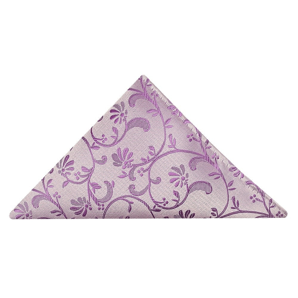 Lilac Floral Skinny Mens Tie And Pocket Square Set 4