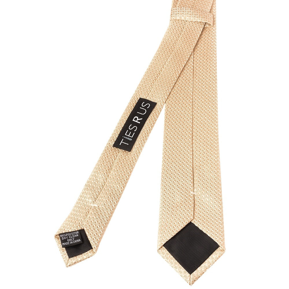 Gold Boys Textured Skinny Tie And Pocket Square Set 4