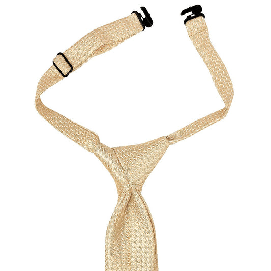 Pre Tied Gold Textured Boys Tie Age 4 7 2