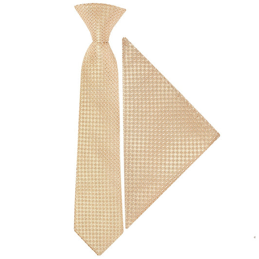Pre Tied Gold Textured Boys Tie And Pocket Square Set Age 4 7 1