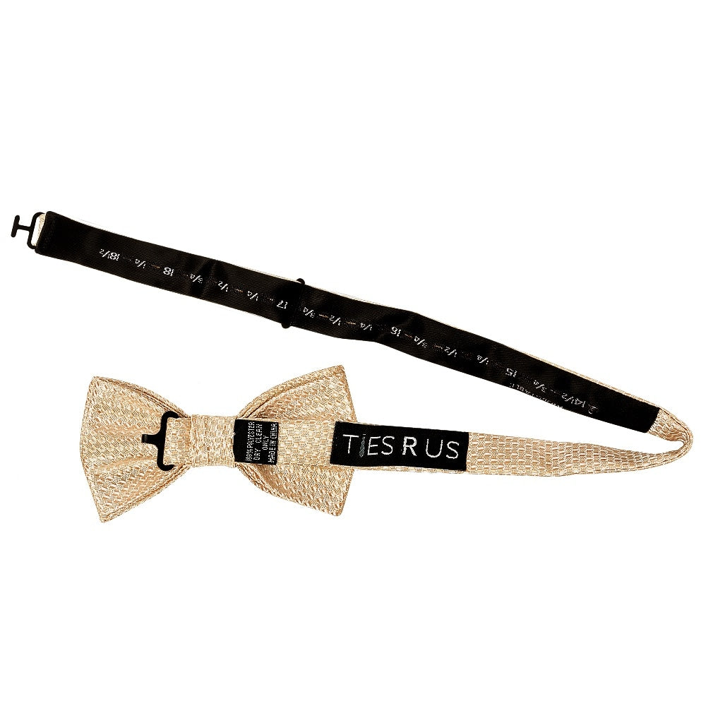 Gold Textured Mens Bow Tie 2